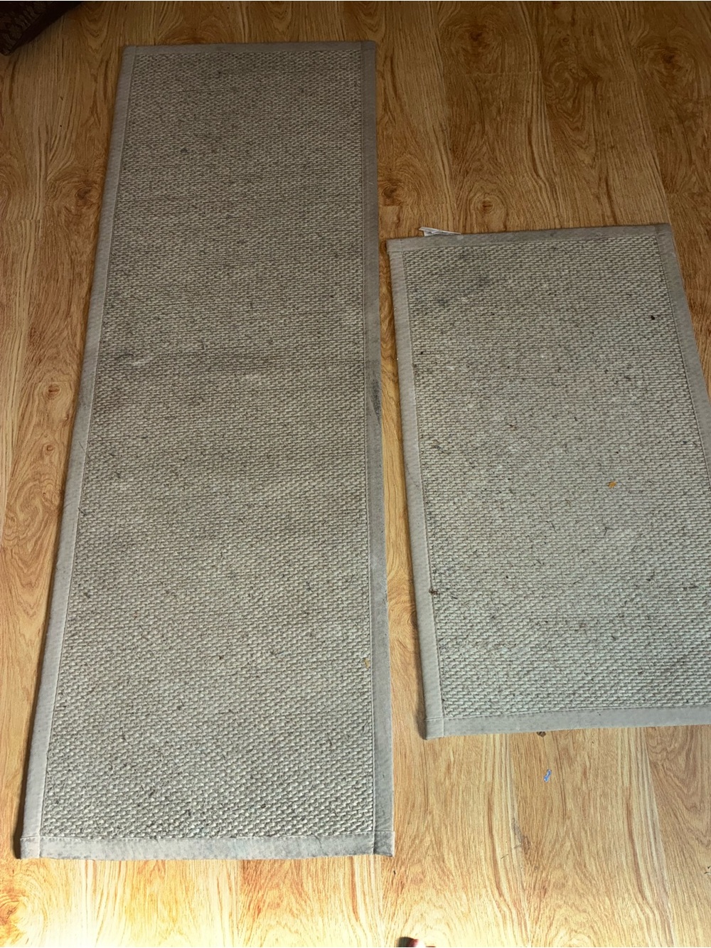 Neutral Beige Runner and Mat